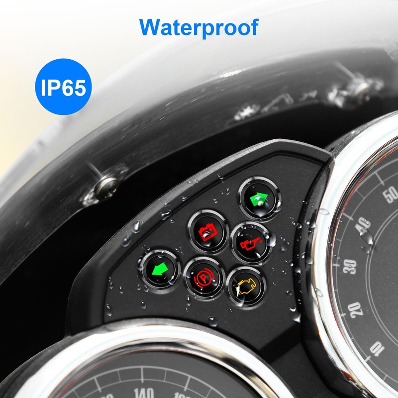 Linkstyle 8Pcs 1/2" 12V LED Indicator Light, Waterproof Metal Pilot