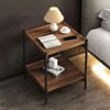 WBNVYLK Solid Wood Nightstand with 2-Tier Storage Shelf - Versatile