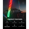 Xprite 1PC 4FT Spiral RGB LED Whip Light with Built-in