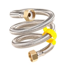 Qrity 2 Pieces G 1/2" x G 1/2" Stainless Steel Braided Hose Flexible Water Plumbing Pipe for Bathroom Toilet Taps Kitchen Sink Water Inlet Hoses, 20cm