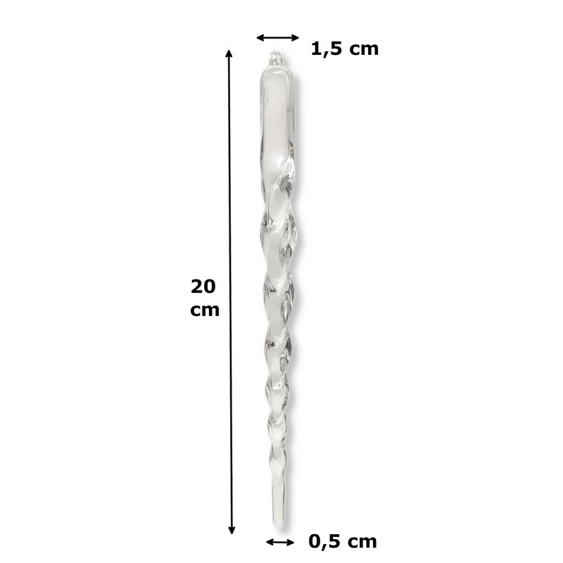 DARO DEKO Acrylic Icicle Ornaments 20 cm Pack of 16