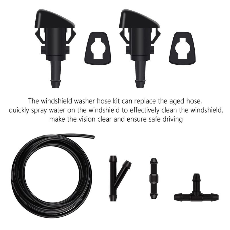 Windshield Washer Nozzles Hose Kit,Hose Connectors,Windshield Washer Spray Nozzle and