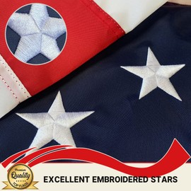 TOPFLAGS American Flag for Outside 4x6 Made in USA Flags Outdoor Heavy Duty Nylon US Flag with Embroidered Stars, Brass Grommets and Strips Made in America