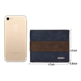 TUQI Cartera Hombre Minimalista - Billetera para Caballero con Ventana DNI, Monedero y Organizador de Tarjetas Carteras Elegantes con Portamonedas Regalos Masculinos de Lujo (Azul Marino)