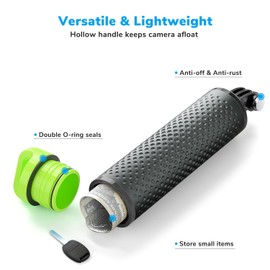 Sametop Floating Handle Grip Floaty Stick Waterproof Handler Accessory Compatible with GoPro Hero 13, 12, 11, 10, 9, 8, 7, 6, 5, 4, Session, 3+, 3, Hero(2018), Max, DJI Osmo Action Cameras (Green)