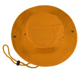 Gelante 100% Cotton Stone-Washed Adjustable Bucket Safari Boonie Sun Hats.1910-1PC Gold L/XL