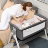 INFANS Baby Bassinet Bedside Crib, Newborn Sleeper w/Large Storage Basket,