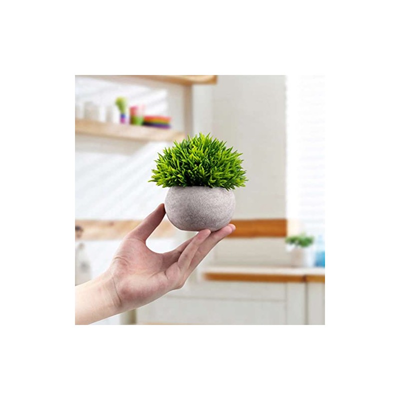 4 Macetas de Plantas Artificiales Decorativas Hogar,Pequeños Arbustos Artificiales de