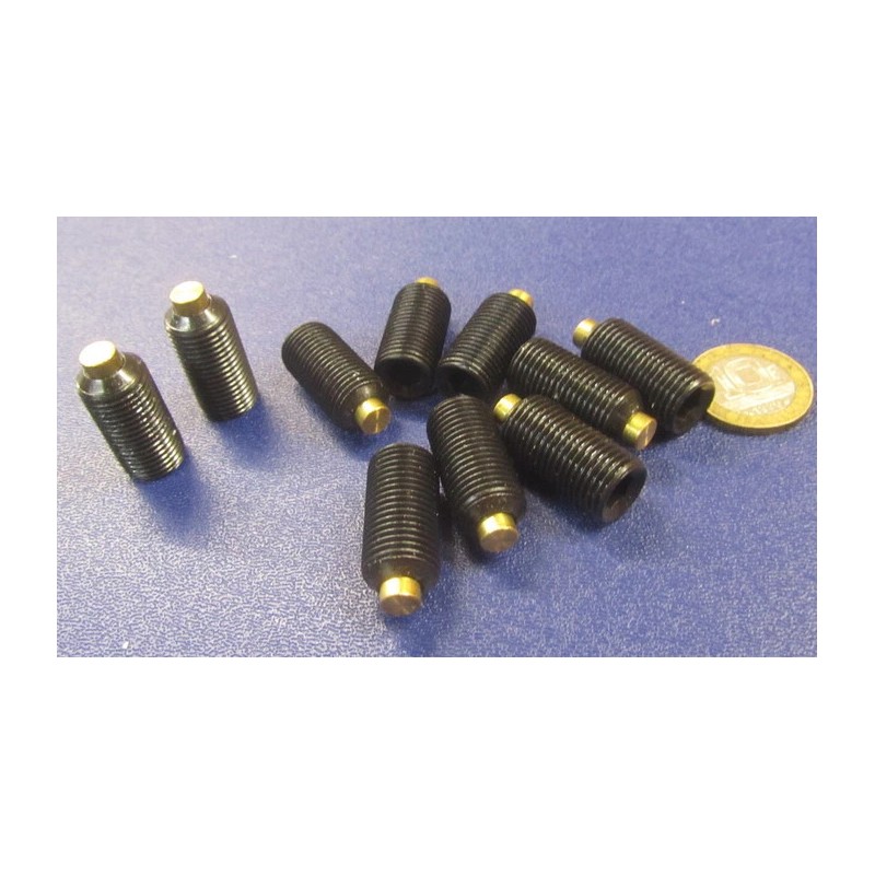 Kmac Alloy Steel Set Screws, Brass Tip, 1/2-20 x 1.00"