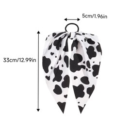 2pcs Cow Print Hair Band, Chic Milk Cow Ribbon Hair Ties Ropes Versatile and Comfortable Ponytail Holders for Women Girls