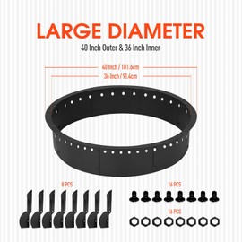 Fire Pit Ring 40 inch Outer/36 inch Inner Smokeless Fire Ring for Outside Fire Pit, Heavy Duty Metal Round Fire Pit Insert DIY Campfire Ring Above or In-Ground