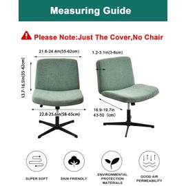 NILUOH Armless Chair Cover, Criss Cross Chair Slipcover, Exquisite Vanity Chair Cover, Stretch Fitted Mid Back Wide Seat Chair Protector for Office Dorm Desk Chair (No Chair Only Cover)