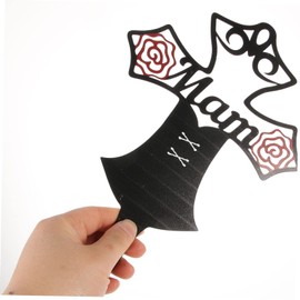 Kisangel Memorial Cross Stake Metal Grave Decoration for Cemetery Lightweight and Easy to Install for Remembering Loved for Outdoor Commemoration