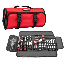 Motorcycle Tool Kit With Roll Pouch Fit for Harley Motorcycles Red
