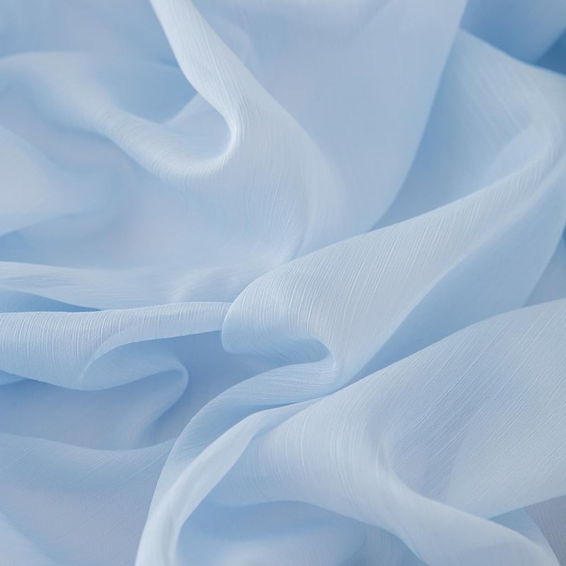 Chuqing Chiffon Table Runner, Light Blue, Decorative Table Runner, Table