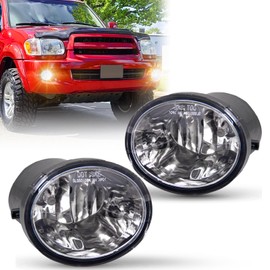 WEZEMLIGHT Fog Lights Assembly Replacement For 2000-2006 Toyota Tundra 2001-2007 Toyota Sequoia With 9006 12V 35W Halogen Bulbs Included Switch And Wiring Kit(Clear Lens)