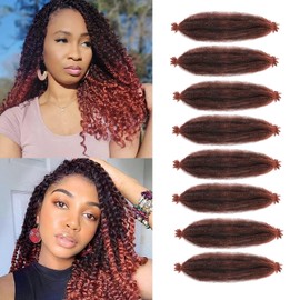 BLUONASI 14 Inch Marley Twist Braiding Hair 8 Packs Pre-Separated Springy Afro Twist Hair Extension Kinky Afro Twist Crochet Hair Braids Marley Hair Spring Twist (T350, 14 Inches (3))