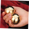 Mobestech 2pcs Brass Exercise Balls Smooth Metal Sphere Palm Exercise