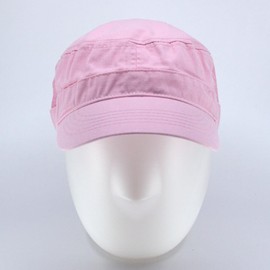 The Vintage Year Washed Cadet Cotton Twill Adjustable Military Radar Caps (Pink Mesh)