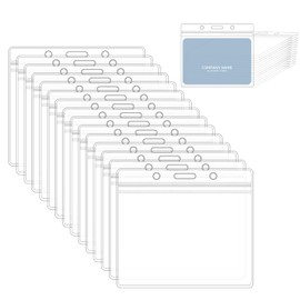 Pack of 30 ID Cards, Transparent Card Holder, Waterproof Card Holder for ID Card, Business Cards, Student IDs, for School, Office (10 x 8.5 cm)