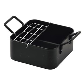 Pearl Metal HC-803 Tempura Pot, 6.3 x 6.3 inches (16 x 16 cm), Square, Induction Compatible, Iron, Compact