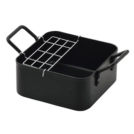 Pearl Metal HC-803 Tempura Pot, 6.3 x 6.3 inches (16 x 16 cm), Square, Induction Compatible, Iron, Compact