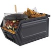 APS Industrial Snack Box Black Metal Box with Labelling Compartment,