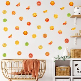 DEIKOKA Watercolor Orange Wall Decals Polka Dots Orange Wall Stickers Peel and Stick Dot Wall Decals for Kids Bedroom Playroom Classroom Baby Nursery Decor