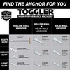 TOGGLER TOGGLER SNAPTOGGLE BA Toggle Anchor, Zinc-Plated Steel Channel, Made