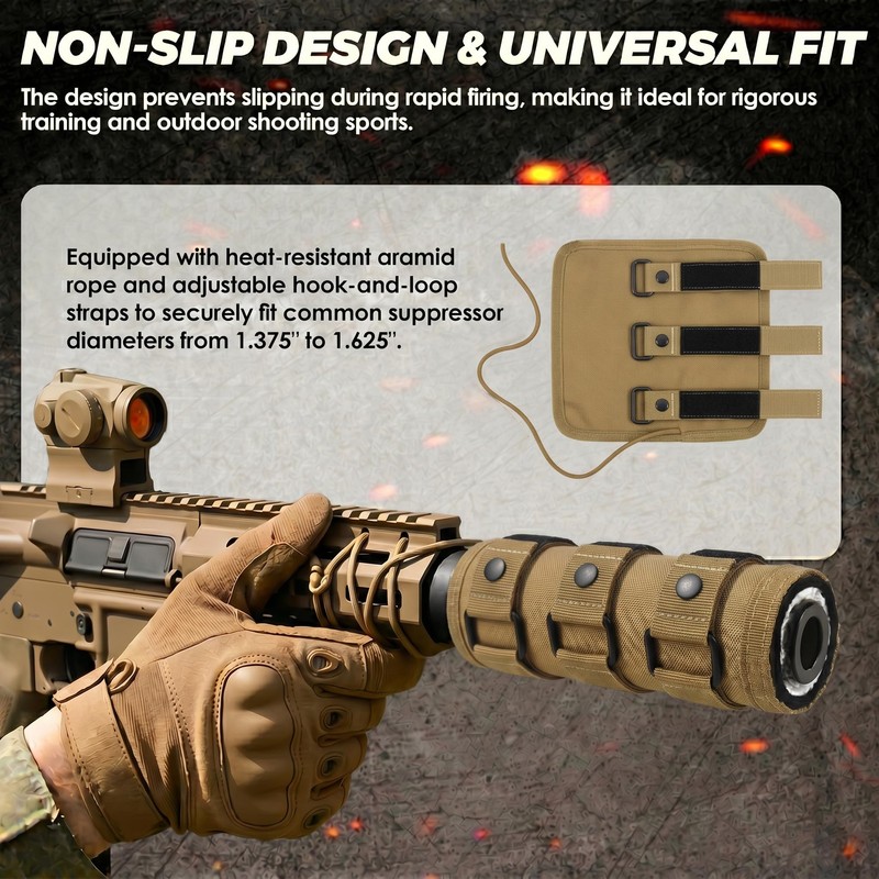Dizetion 6" Coyote Brown Suppressor Cover, 2200°F Heat Resistant