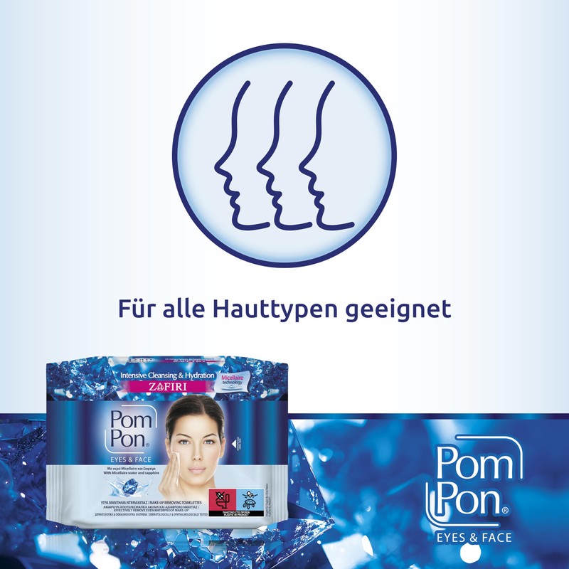 Pom Pon MICELLAIRE Face and Eye Makeup Removal Wipes with