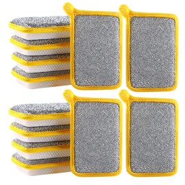 Sponges Kitchen - 20X Dishwashing Sponge - Reusable Absorbent Pads Double Sided Scrubber Dishcloths Washcloths for Pan Dishwasher House Sink Bathroom