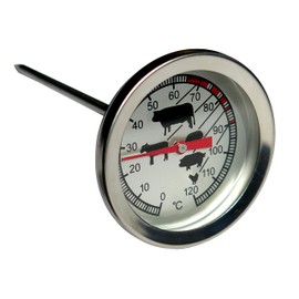Stainless Steel Oven Safe Food Meat Thermometer - BBQ Dial Gauge Temperature Measurement