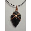 Handcrafted Copper wire wrapped Flint-style Native American Arrowhead Necklace made