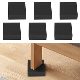 Hiitom Rubber Plate Bed, Anti-Scratch, Anti-Slip, Anti-Vibration Rubber, 6 Pieces, Height Adjustable Rubber, Soundproof Waterproof Cushion, Square, Vibration Absorption, Washing Machine, Heavy