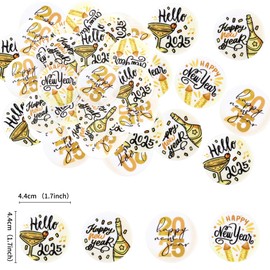 Blumomon 40Pcs Edible Happy New Year Cupcake Toppers 2025 Snake Year Cupcake Toppers Picks Edible 2025 Celebration Party Decorations New Years Eve Holiday Decor Glitter Party Accessories