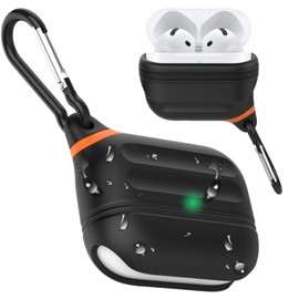ATIMIRA for Airpods 4 Case Silicone Compatible with Apple Airpods 4 | Waterproof Protection | Portable | for USB-C/Wireless | Anti-Lost | One Piece | Black