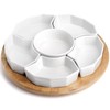 SOUJOY 11'' Lazy Susan Serving Tray, Porcelain Appetizer Divided Serving