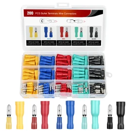 Nilight 200PCS Bullet Terminals Wire Connectors AWG 22-14 Female & Male Butt Insulated Waterproof Electrical Connector Kit for Automotive Marine Electrical Wiring