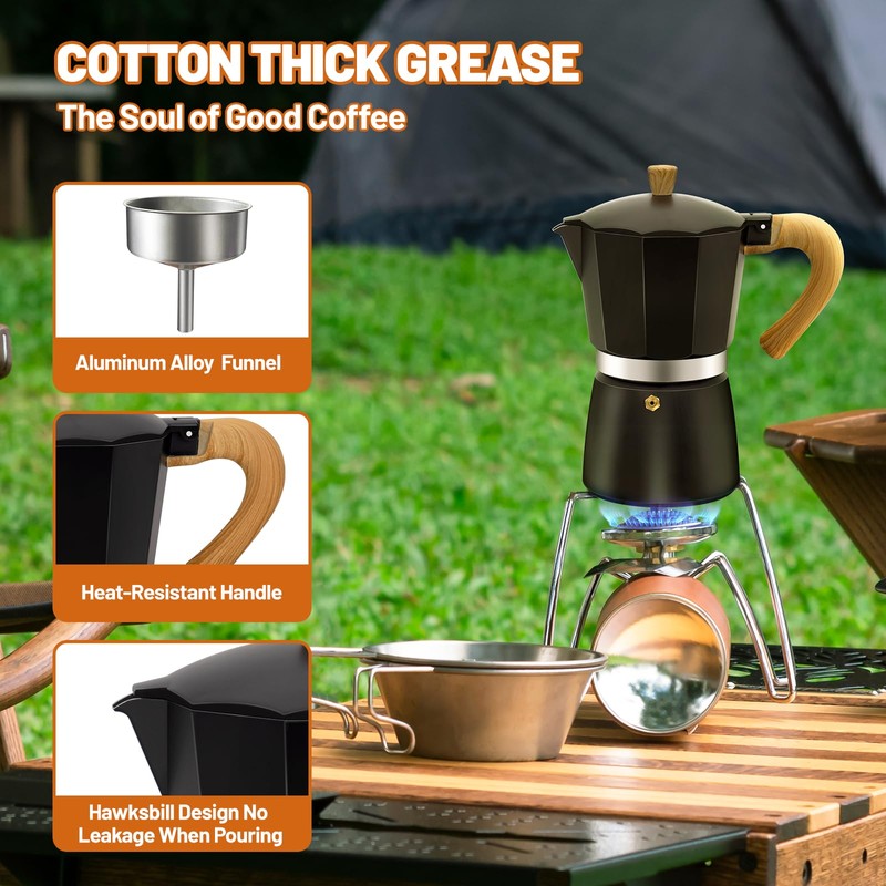 DITOSH 12 Cup Aluminum Espresso Stovetop Moka Pot Express Coffee