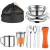 Hengrongshen Camping Crockery Orange 10 Piece Set Camping Cutlery Field