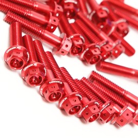 Autobahn88 Motorcycle Engine Bolt Dress-up Kit, compatible with Suzuki GSX-R 1000 2001-2004 (Red) (Set of 26)