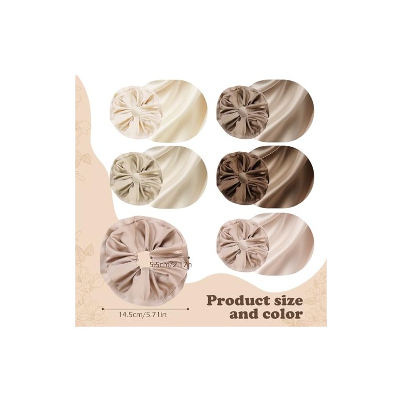 Coleteros de Satén, GeeRic 5 Satin Hair Scrunchies para Mujer
