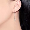 Unbranded 925 Sterling Silver Plated Moon Star CZ Ear Thread
