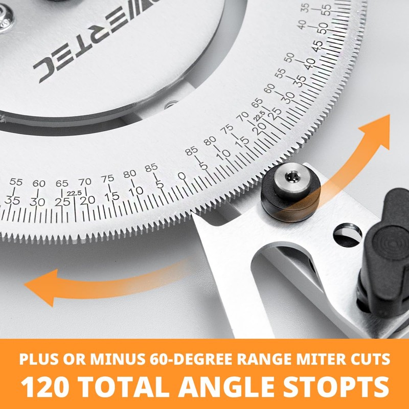 POWERTEC 71143 Deluxe Miter Gauge for Table Saw | Miter