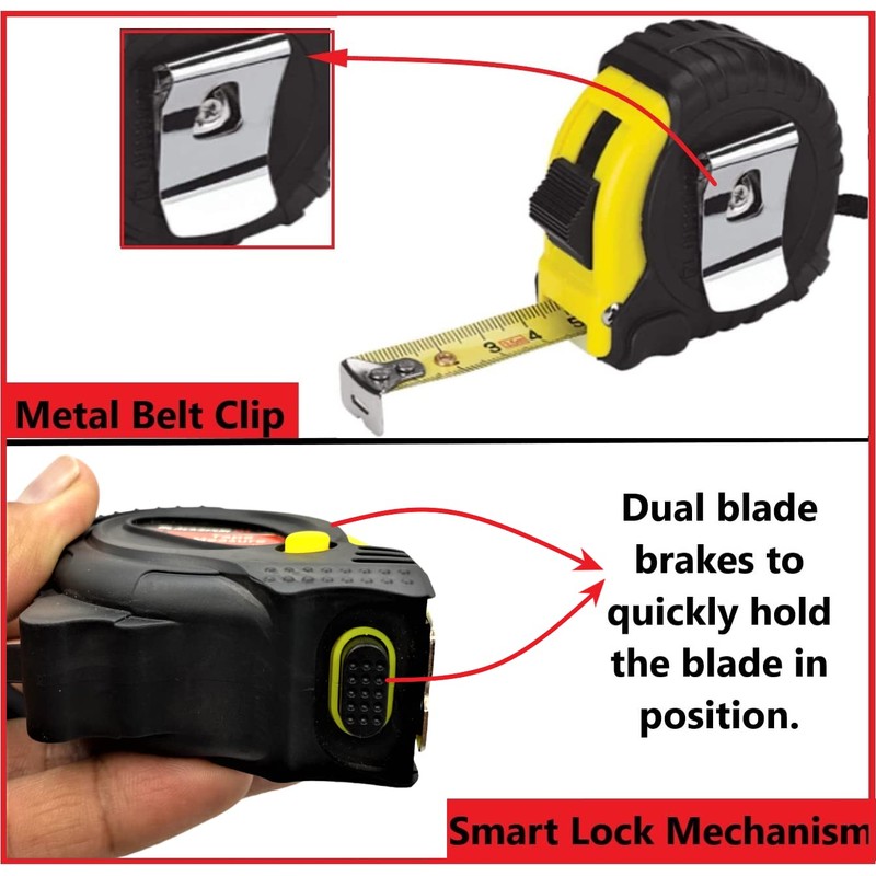 Retractable Tape Measure 5m 16ft | Professional Measuring Tape Acrylic