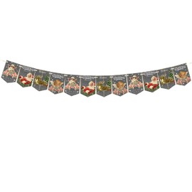 Christmas Banner,Christmas Garland,Christmas Decorations,Bunting,12 Flags,3 metres,Vintage Chalkboard Christmas