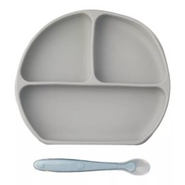 Papu Baby 2 Platos Con Divisiones Y 2 Cucharas De Silicón Para Bebé Papubaby