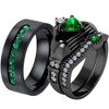 ringheart 2 Black Rings His and Hers Ring Couple Rings