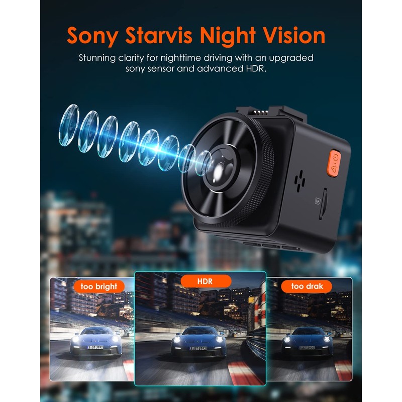 Vantrue E1 Mini 2.7K WiFi Dash Cam, 1944P Dash Camera